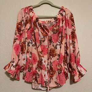 Gorgeous silky Floral Pink Women's Top